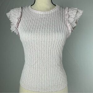 ATELIER By KIRIOUS women’s pink ruffle short sleeve top - Size small